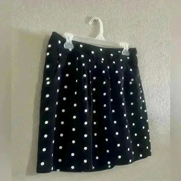 Worthington Skirt Black White Polka Dot Mini Short Pockets Women Size 12P - Picture 2 of 7
